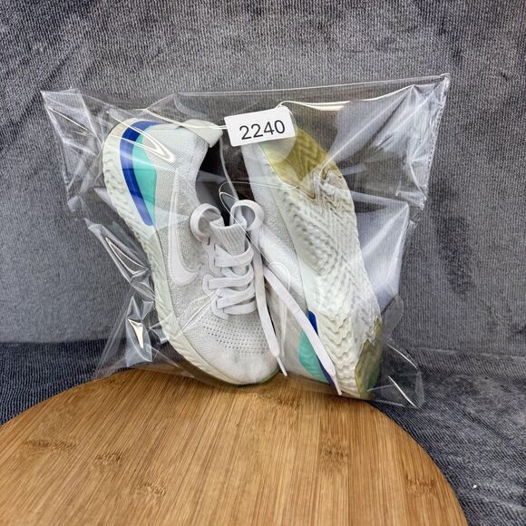 Nike Epic React Flyknit 2 Shoes Womens Size 6.5 White Teal Running BQ8927-105 - Picture 11 of 11